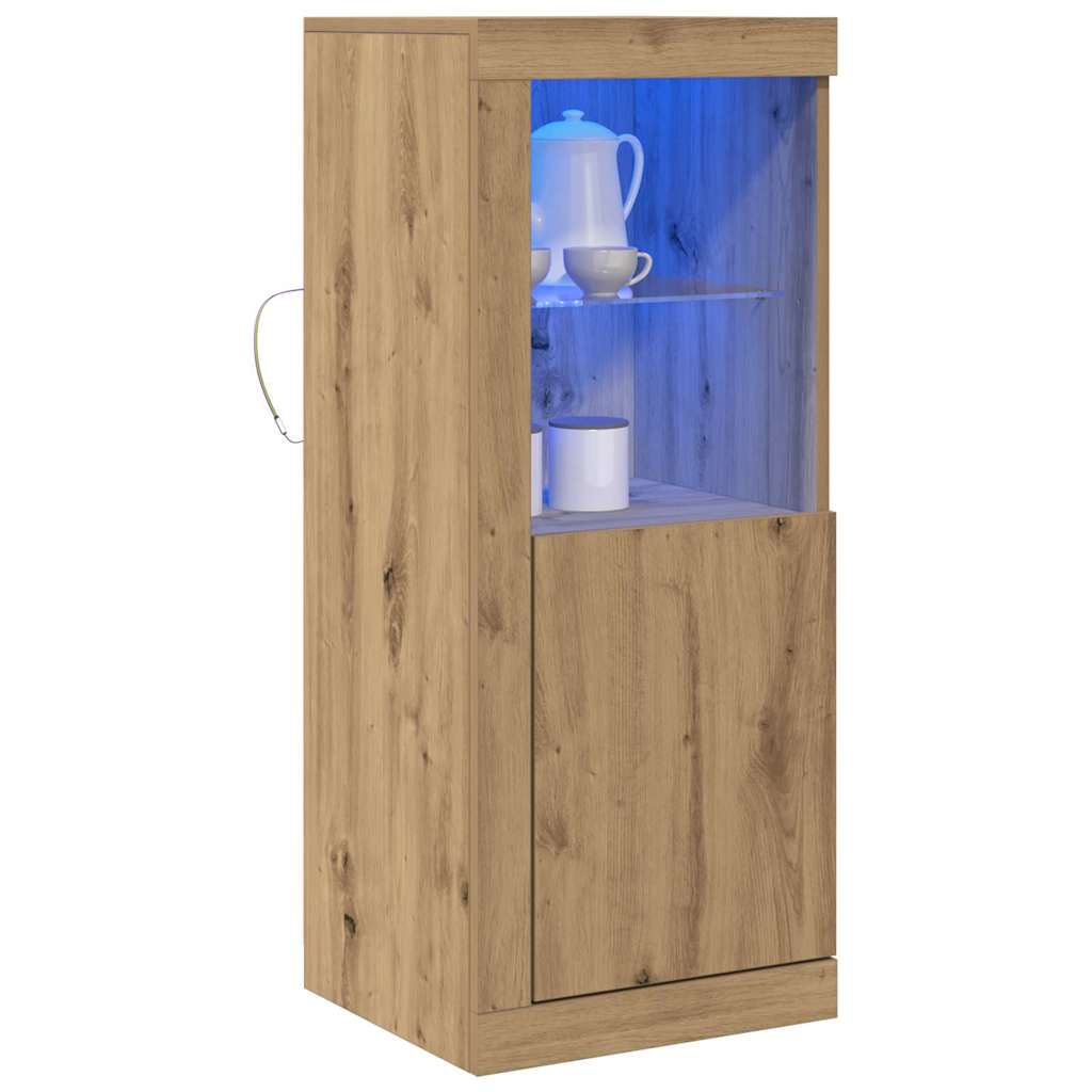 Led Sideboard Brun 41 X 37 X 100 Cm Konstruert Tre