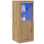Led Sideboard Brun 41 X 37 X 100 Cm Konstruert Tre