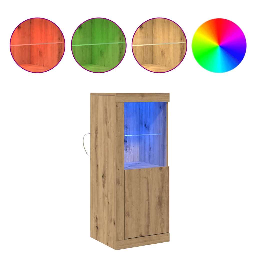 Led Sideboard Brun 41 X 37 X 100 Cm Konstruert Tre
