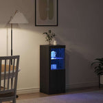 Led Sideboard Svart 41 X 37 X 100 Cm Konstruert Tre