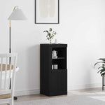 Led Sideboard Svart 41 X 37 X 100 Cm Konstruert Tre