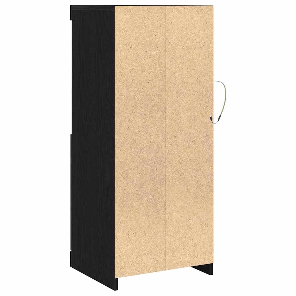 Led Sideboard Svart 41 X 37 X 100 Cm Konstruert Tre