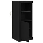 Led Sideboard Svart 41 X 37 X 100 Cm Konstruert Tre