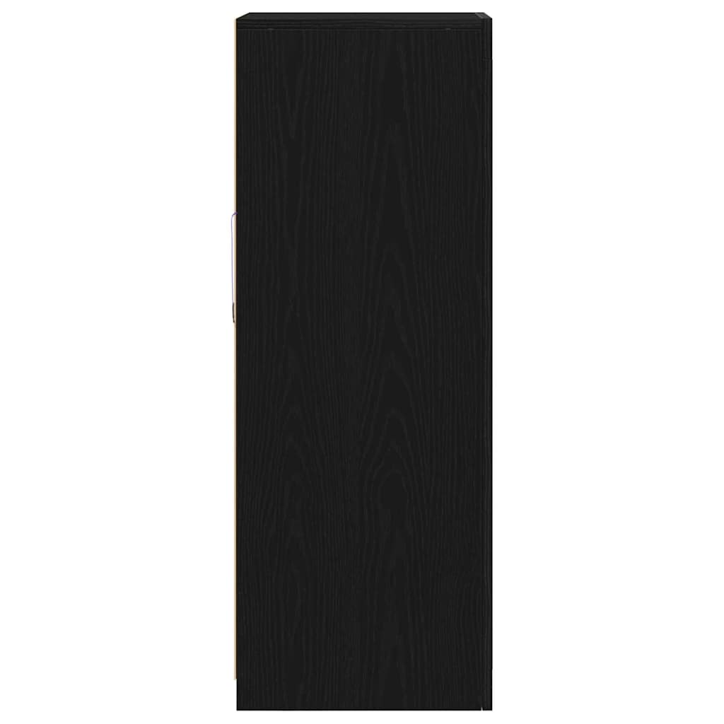 Led Sideboard Svart 41 X 37 X 100 Cm Konstruert Tre