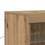 Led Sideboard Brun 60,5 X 37 X 67 Cm Konstruert Tre