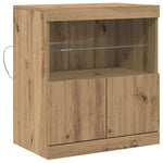 Led Sideboard Brun 60,5 X 37 X 67 Cm Konstruert Tre