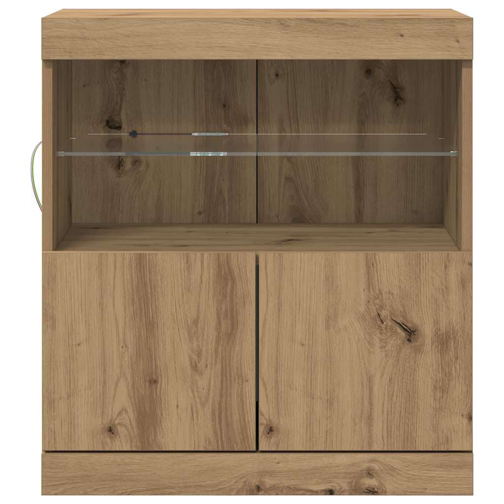 Led Sideboard Brun 60,5 X 37 X 67 Cm Konstruert Tre