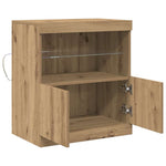 Led Sideboard Brun 60,5 X 37 X 67 Cm Konstruert Tre