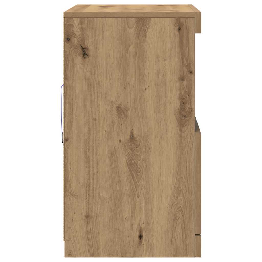 Led Sideboard Brun 60,5 X 37 X 67 Cm Konstruert Tre