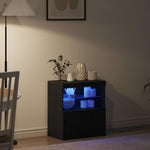 Led Sideboard Svart 60,5 X 37 X 67 Cm Konstruert Tre