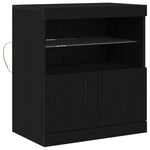 Led Sideboard Svart 60,5 X 37 X 67 Cm Konstruert Tre