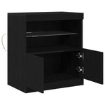 Led Sideboard Svart 60,5 X 37 X 67 Cm Konstruert Tre
