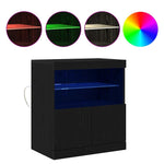 Led Sideboard Svart 60,5 X 37 X 67 Cm Konstruert Tre