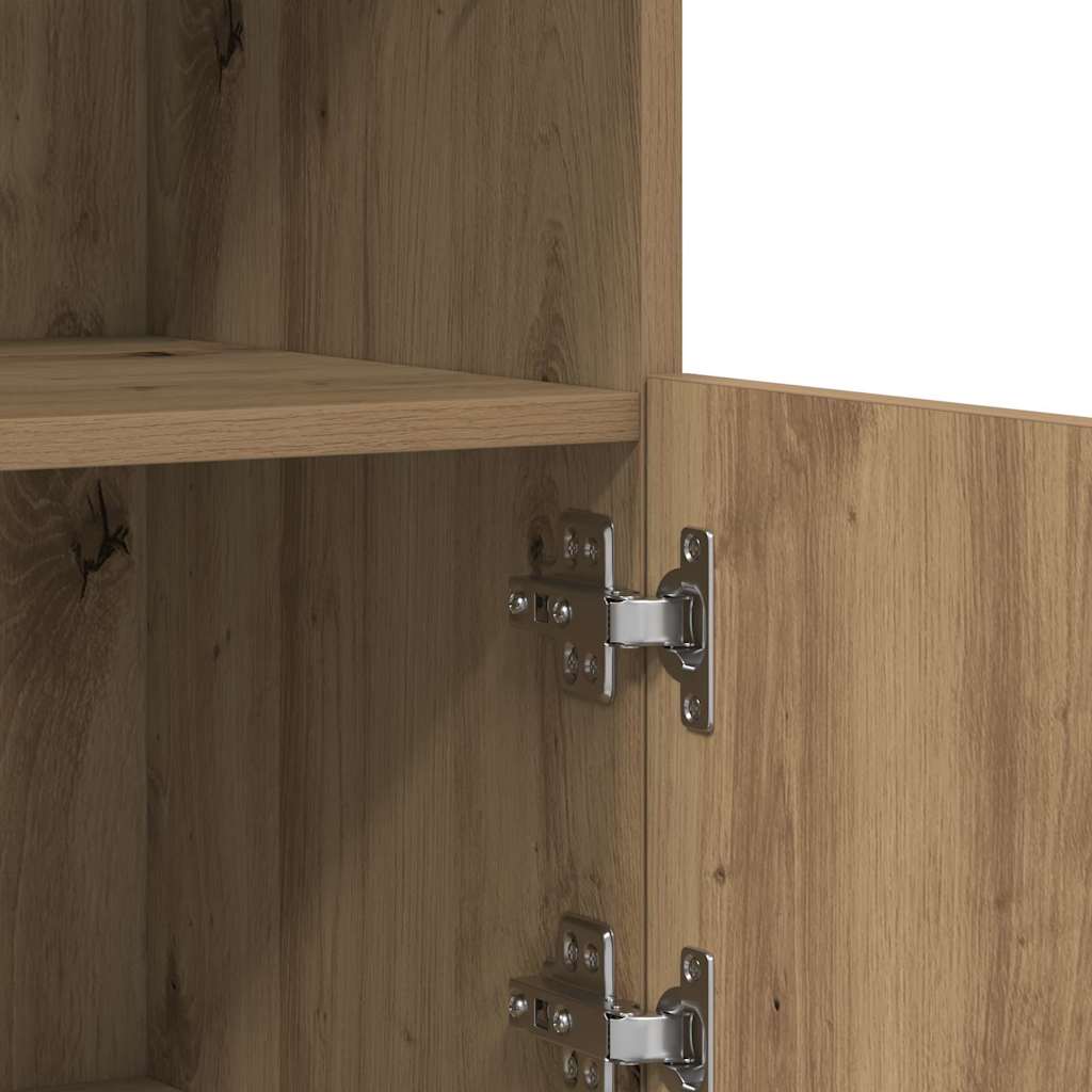 Led Sideboard Brun 81 X 37 X 66,5 Cm Konstruert Tre