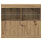 Led Sideboard Brun 81 X 37 X 66,5 Cm Konstruert Tre