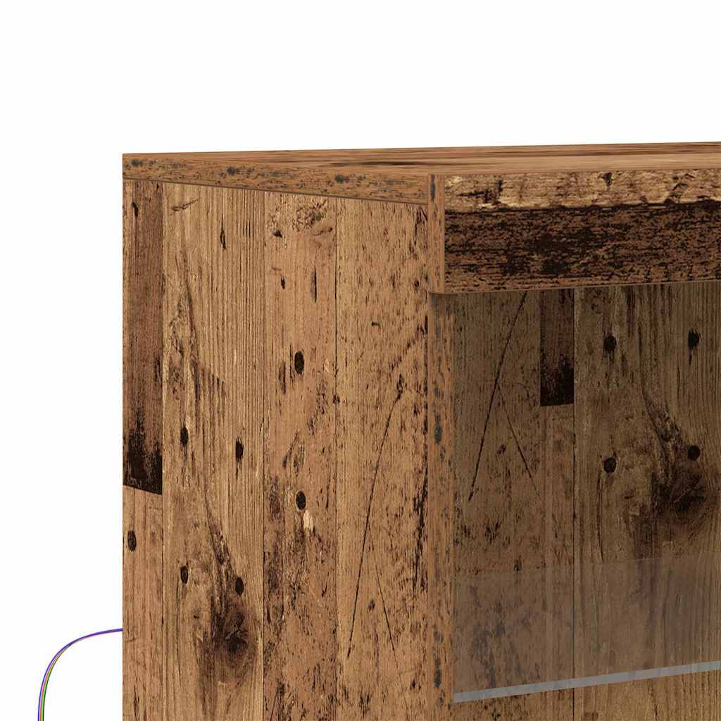 Led Sideboard Brun 60 X 37 X 100 Cm Konstruert Tre