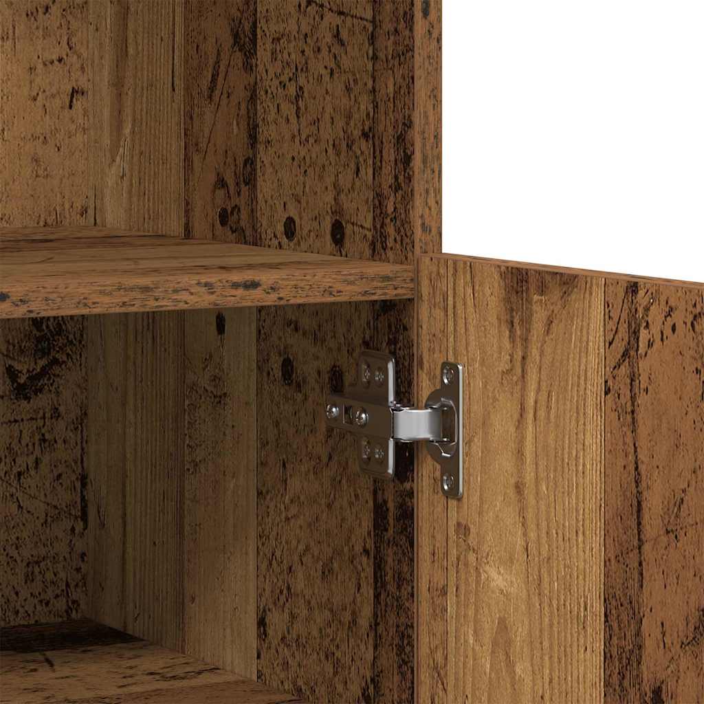 Led Sideboard Brun 60 X 37 X 100 Cm Konstruert Tre