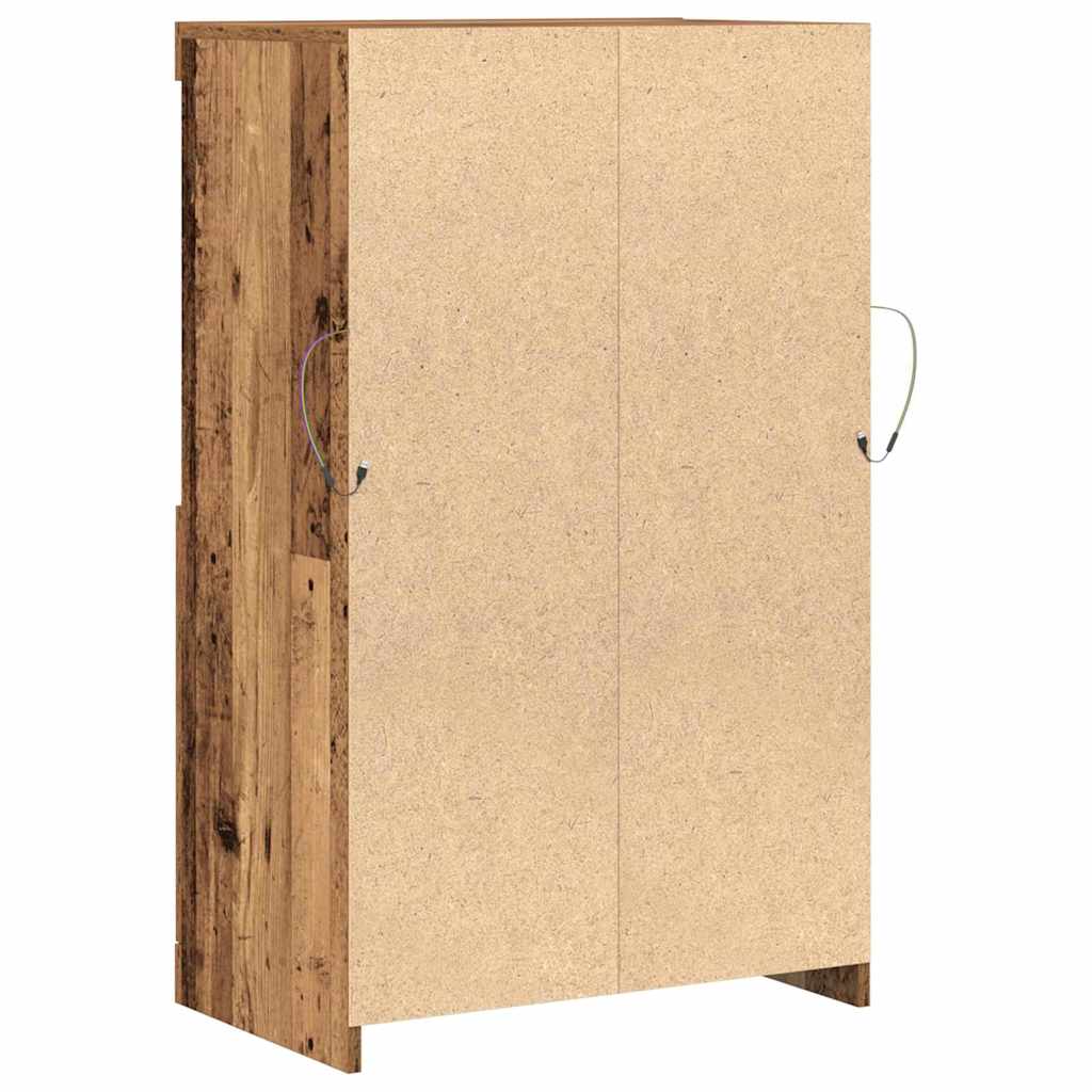 Led Sideboard Brun 60 X 37 X 100 Cm Konstruert Tre