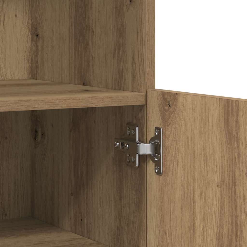 Led Sideboard Brun 60 X 37 X 100 Cm Konstruert Tre