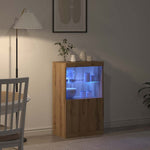 Led Sideboard Brun 60 X 37 X 100 Cm Konstruert Tre