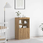 Led Sideboard Brun 60 X 37 X 100 Cm Konstruert Tre