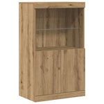 Led Sideboard Brun 60 X 37 X 100 Cm Konstruert Tre