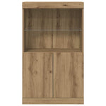 Led Sideboard Brun 60 X 37 X 100 Cm Konstruert Tre