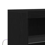 Led Sideboard Svart 60 X 37 X 100 Cm Konstruert Tre