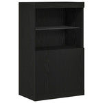 Led Sideboard Svart 60 X 37 X 100 Cm Konstruert Tre