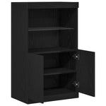 Led Sideboard Svart 60 X 37 X 100 Cm Konstruert Tre