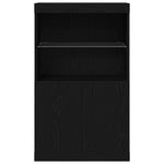 Led Sideboard Svart 60 X 37 X 100 Cm Konstruert Tre