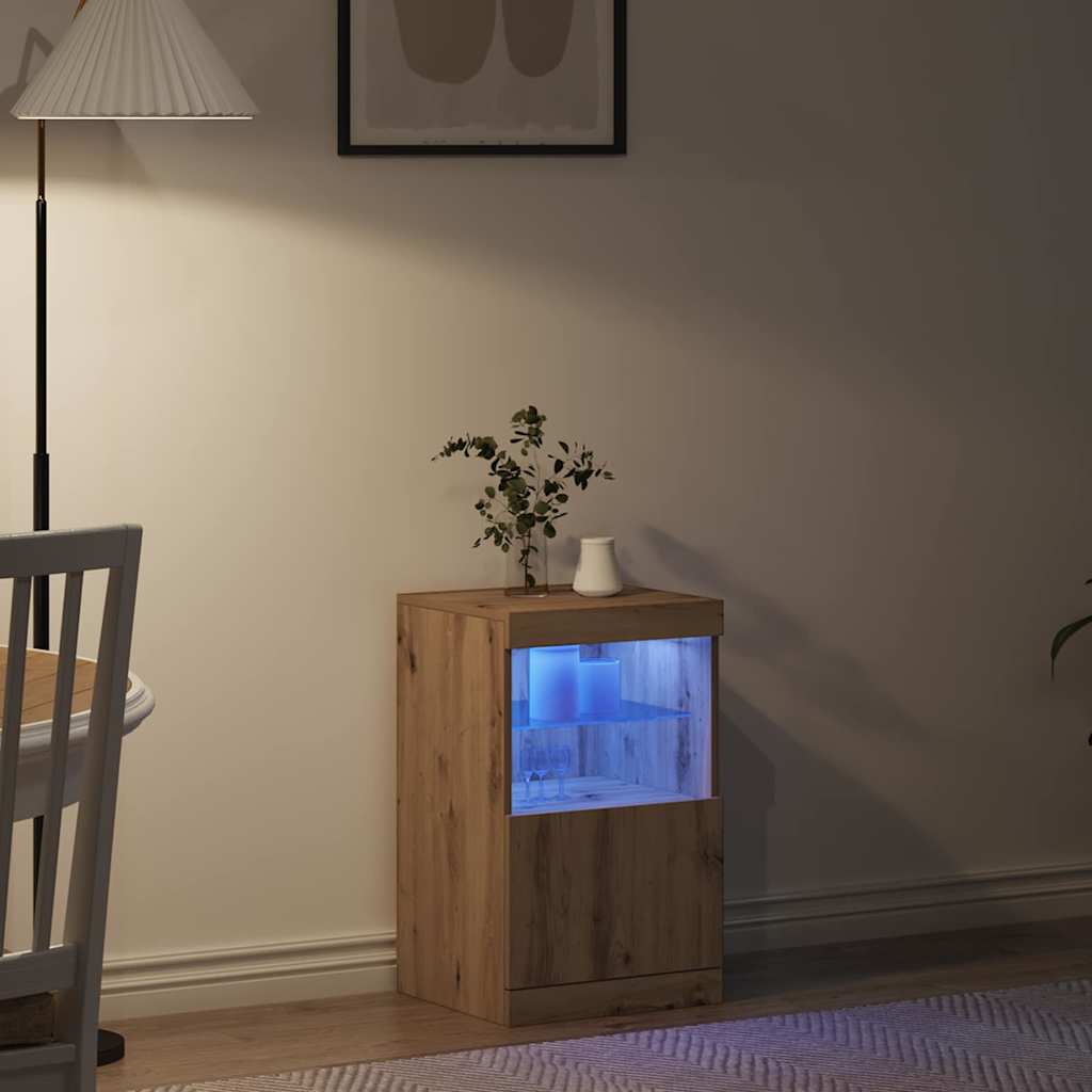 Led Sideboard Artisan Eik 41 X 37 X 67 Cm Konstruert Tre