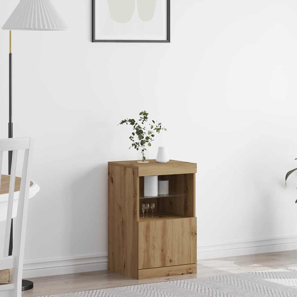 Led Sideboard Artisan Eik 41 X 37 X 67 Cm Konstruert Tre