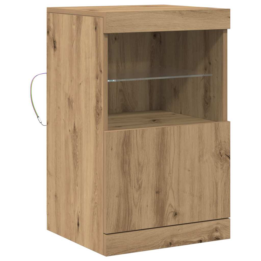 Led Sideboard Artisan Eik 41 X 37 X 67 Cm Konstruert Tre