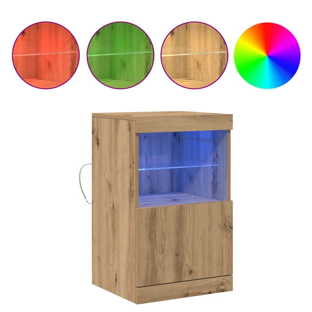 Led Sideboard Artisan Eik 41 X 37 X 67 Cm Konstruert Tre