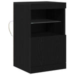 Led Sideboard Svart Eik 41 X 37 X 67 Cm Konstruert Tre