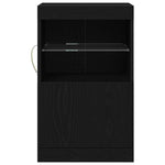 Led Sideboard Svart Eik 41 X 37 X 67 Cm Konstruert Tre