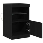 Led Sideboard Svart Eik 41 X 37 X 67 Cm Konstruert Tre