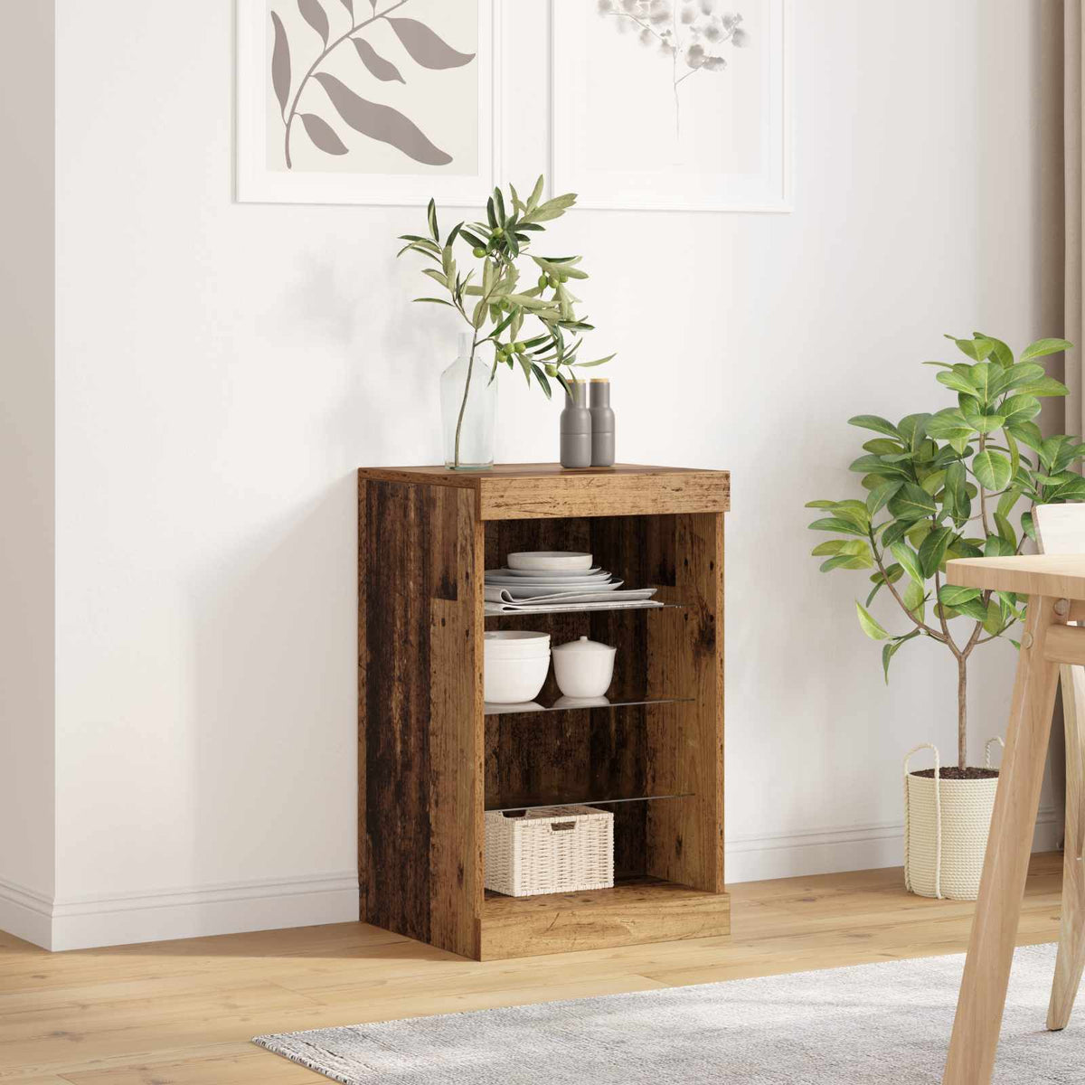 Led Sideboard Gammelt Tre 41 X 37 X 67 Cm Konstruert Tre