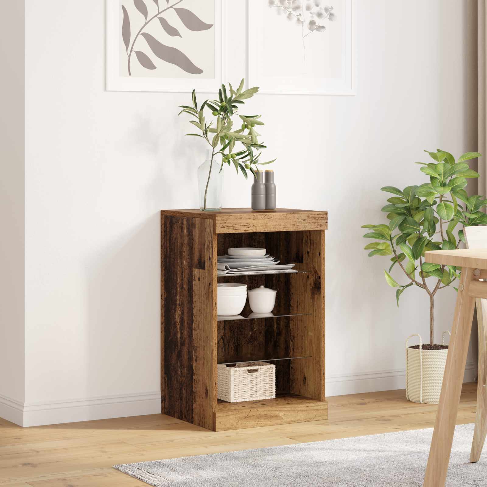 Led Sideboard Gammelt Tre 41 X 37 X 67 Cm Konstruert Tre