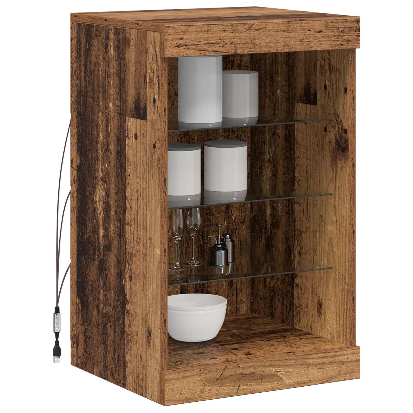 Led Sideboard Gammelt Tre 41 X 37 X 67 Cm Konstruert Tre