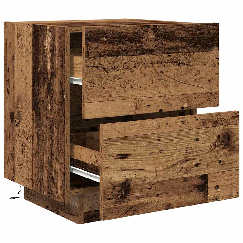 Nattbordskap Gammelt Tre 45 X 40 X 55 Cm Konstruert Tre