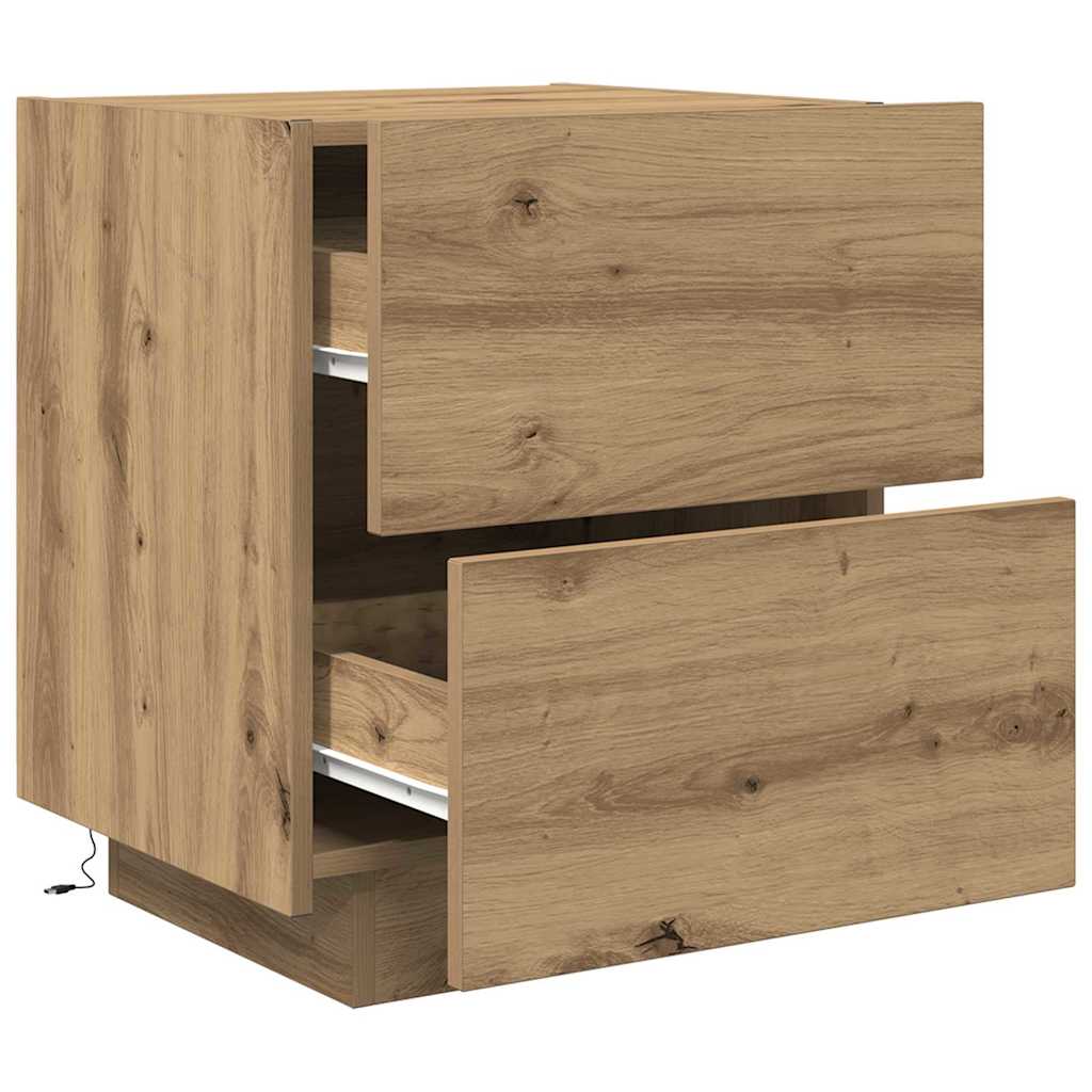 Nattbordskap Artisan Eik 45 X 40 X 55 Cm Konstruert Tre