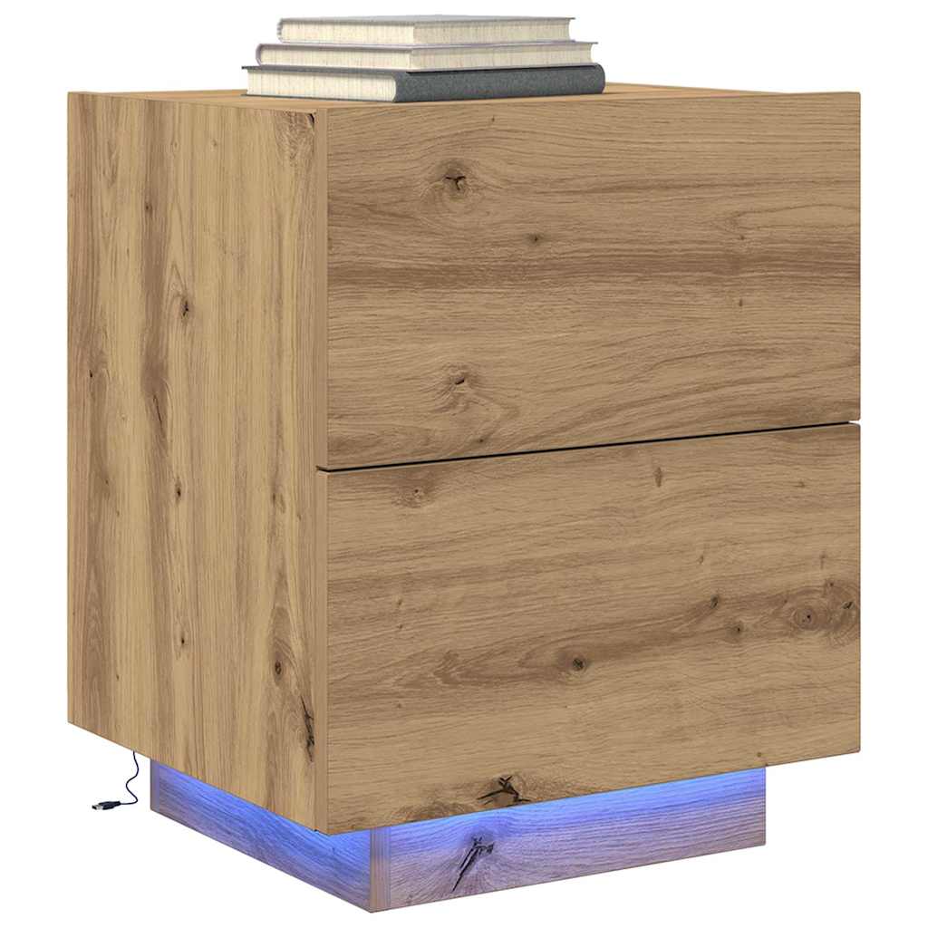 Nattbordskap Artisan Eik 45 X 40 X 55 Cm Konstruert Tre