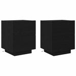 Nattbordskap 2 Pcs Svart Eik 45 X 40 X 55 Cm Konstruert Tre