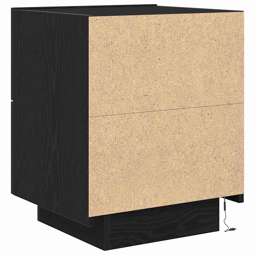 Nattbordskap 2 Pcs Svart Eik 45 X 40 X 55 Cm Konstruert Tre