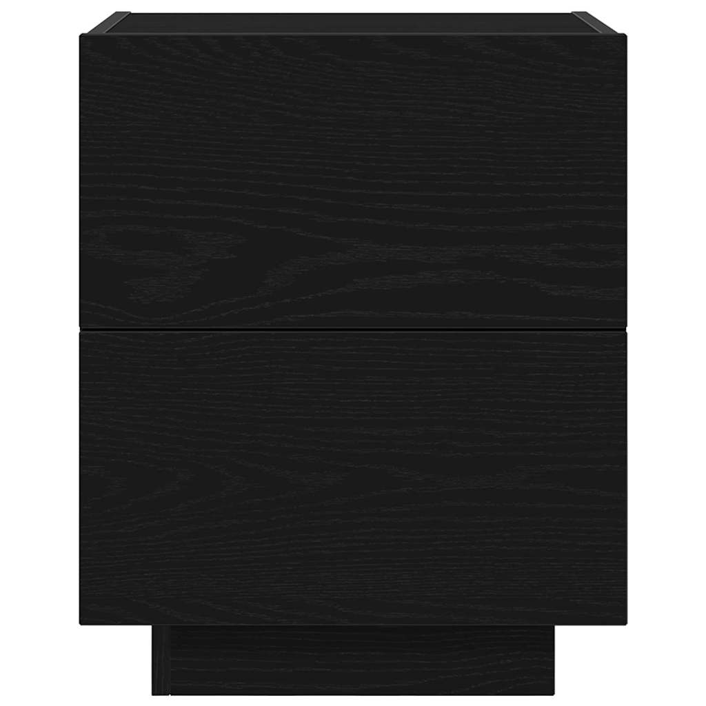 Nattbordskap 2 Pcs Svart Eik 45 X 40 X 55 Cm Konstruert Tre