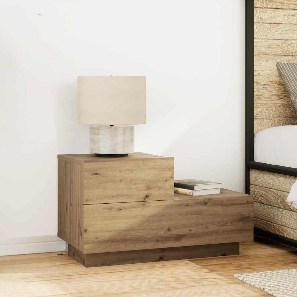 Nattbordskap Artisan Eik 70 X 36 X 40,5 Cm Konstruert Tre