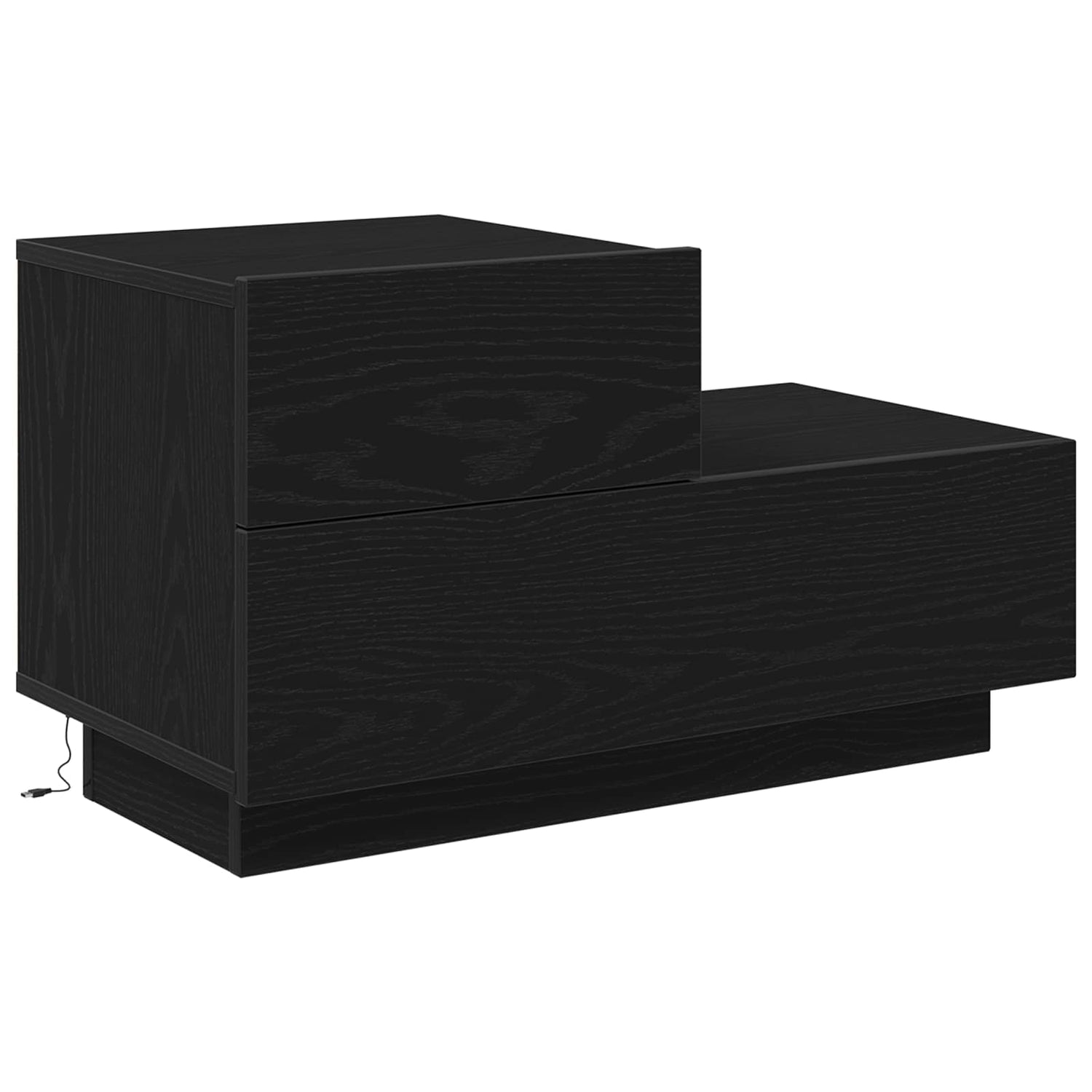 Nattbordskap Svart Eik 70 X 36 X 40,5 Cm Konstruert Tre