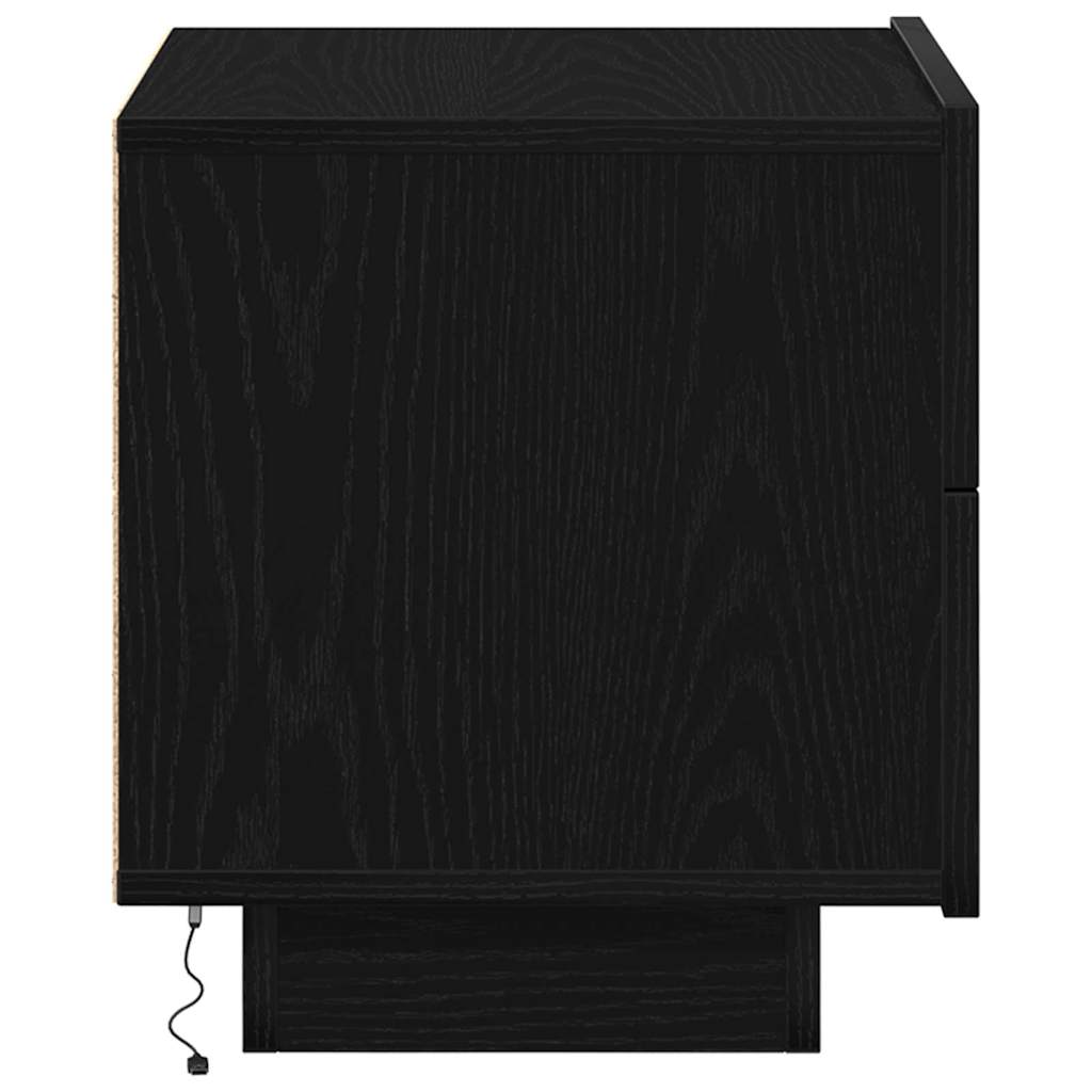 Nattbordskap Svart Eik 70 X 36 X 40,5 Cm Konstruert Tre
